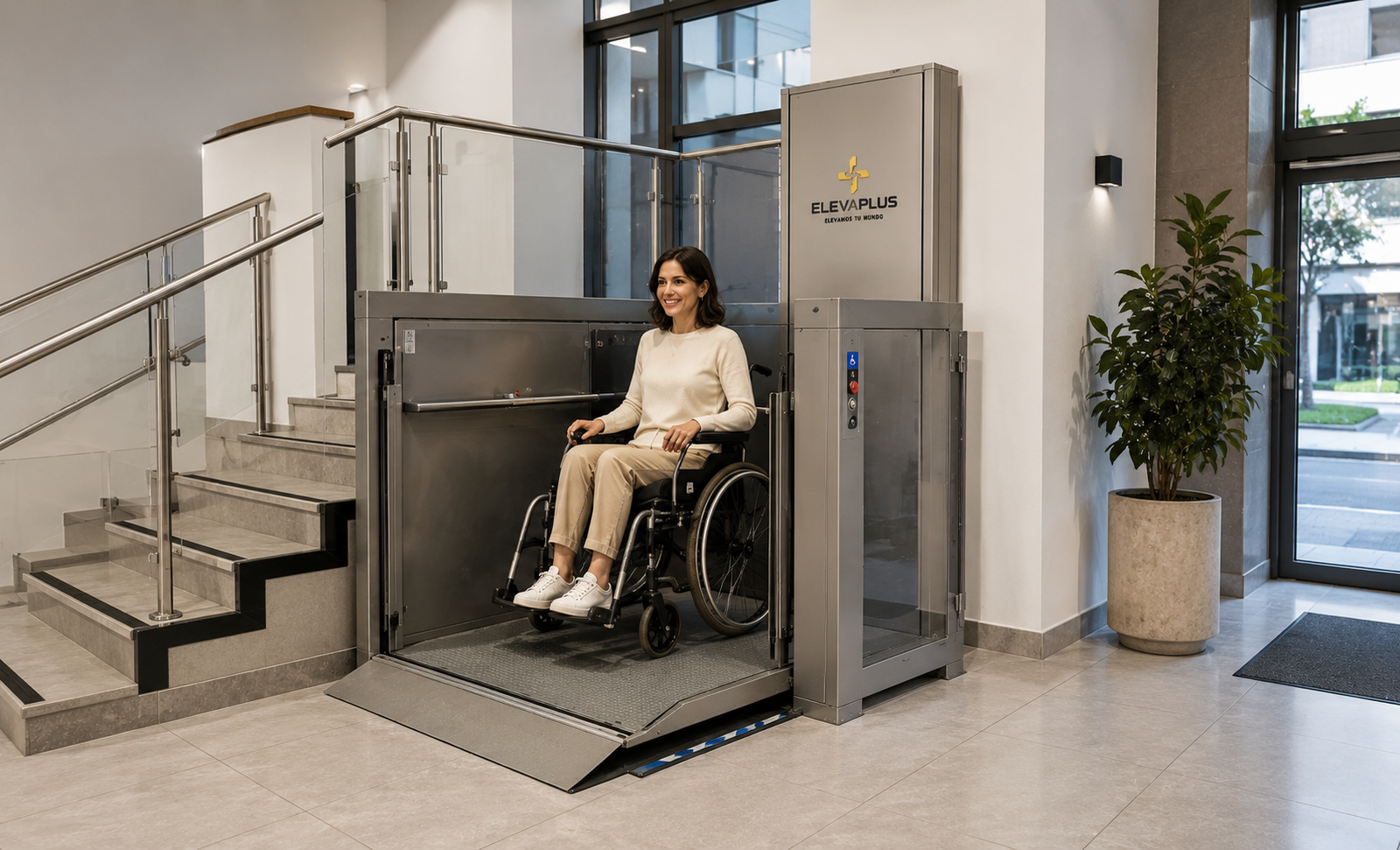 Plataforma de accesibilidad instalada por ELEVAPLUS